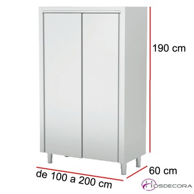 Armario de pie con puertas batientes Largo de 60 a 160 cm x 60 Fondo