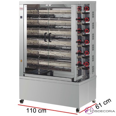 Asadero de Pollos ECO- Gas 11 espadas -66 Piezas.