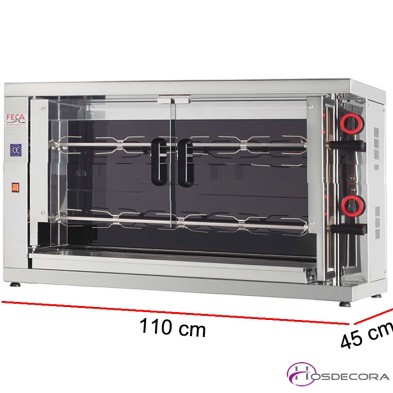 Asador vitrocerámico 2 espadas 10 pollos