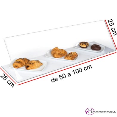 Vitrina neutra para bares en metacrilato de 50 a 100 cm largo