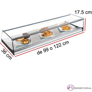 Vitrina neutra de cristal recto