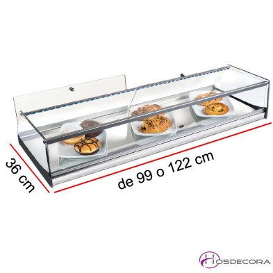 Vitrina neutra de cristal recto Largo de 99 a 122 cm