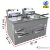 Freidora de Agua-Aceite Doble Industrial 27 L. 8 Kw. 107067