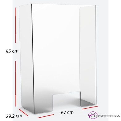 Mampara de protección con ventanilla 67 x 95 cm
