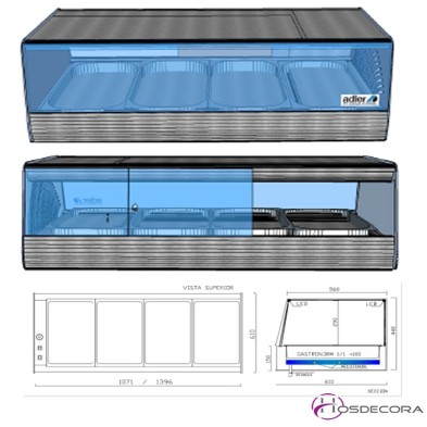 Vitrinas calientes de bar GN 1/1 desde 107cm