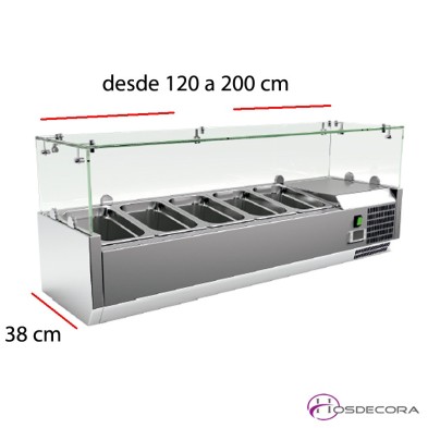 Vitrina Fria con cubetas de 1/3 y 1/2 - 47-VRX1200