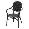 Sillon negro de rattan para terrazas Feroe