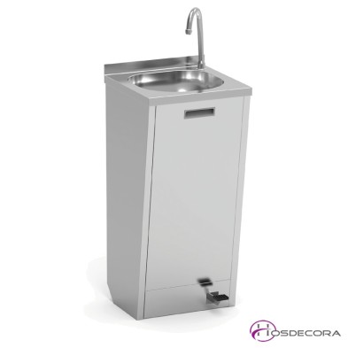 Lavamanos con pulsador dos aguas 40 x 40 cm