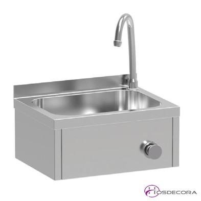 Lavamanos con pulsador dos aguas 40 x 40 cm