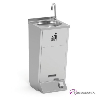 Lavamanos con pulsador dos aguas 40 x 40 cm