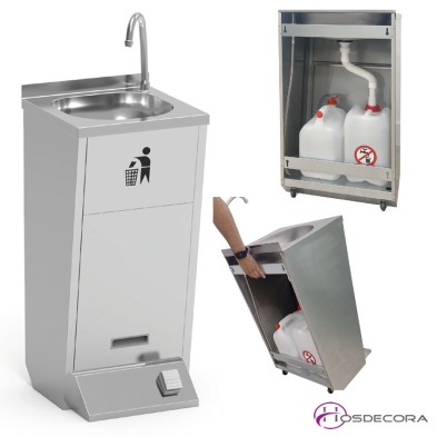 Lavamanos con pulsador dos aguas 40 x 40 cm