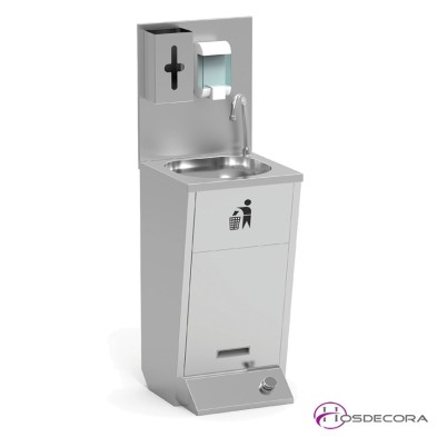 Lavamanos con pulsador dos aguas 40 x 40 cm