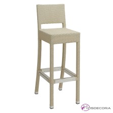 Taburete  para terrazas Milano hecho en rattan color Cafe