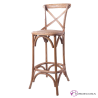 Taburete de madera y rattan para bar - Cañada