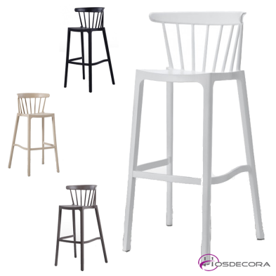 Taburete de bar con respaldo para terrazas - Plenas