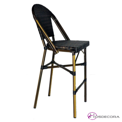 Taburete de terraza Calaceite en rattan y bambu