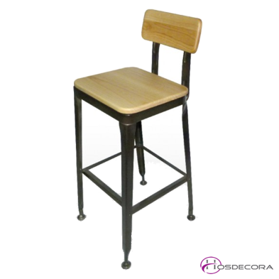Taburete de bar Tormos en Madera y metal
