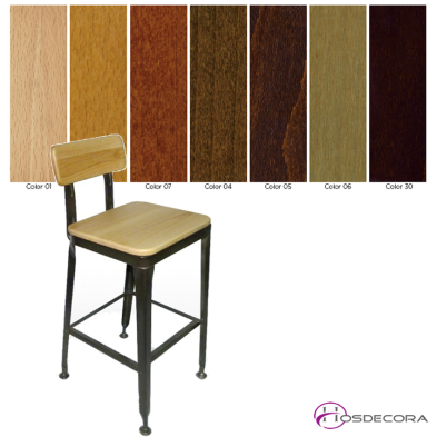 Taburete de bar Tormos en Madera y metal