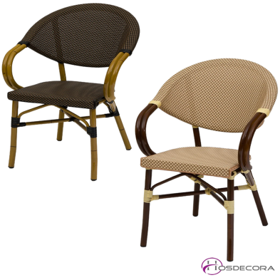 Sillón con imitacion a caña y tapizado con tela Parisino