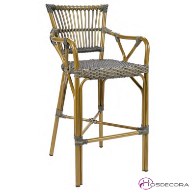 Taburete terraza con respaldo de gran resistencia y comodidad - Polinesia