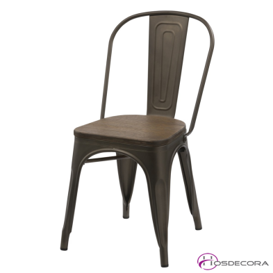 Silla para Bar de Hierro y Madera- CUARTE