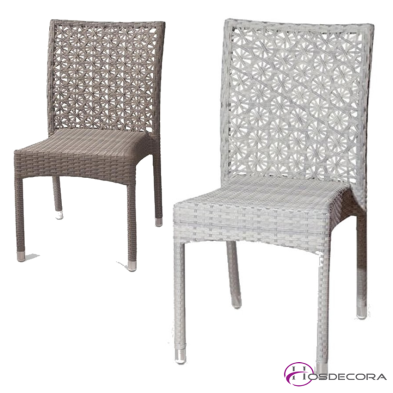 Silla ratan de terraza y aluminio - PORTMANY