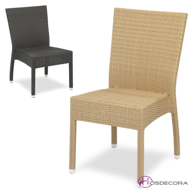 Silla de aluminio para holetes con ratán - MARBELLA