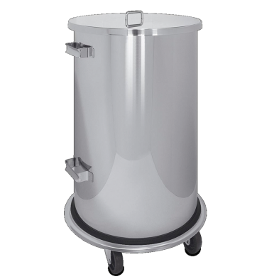 Papelera en acero con ruedas y tapa 486076