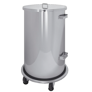 Papelera en acero con ruedas y tapa 486076