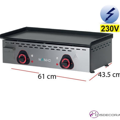 Plancha electrica para cocinas de bares negra 60pv
