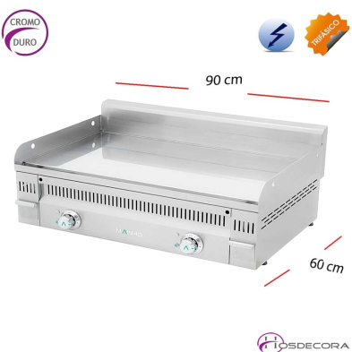 Plancha eléctrica de cromo mainho PC-90 ET