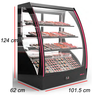 Vitrina Expositora Puerta trasera-delantera 3 estantes.