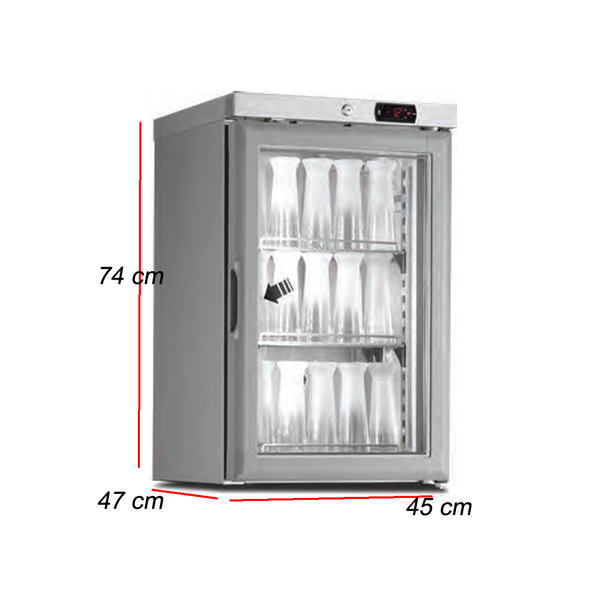 Congelador pequeño con puerta de cristal 50 litros