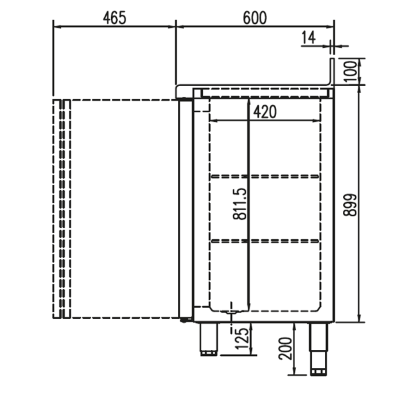 Frentemostrador Frio de 4 Puertas 307x60 cm 14-MFR-300
