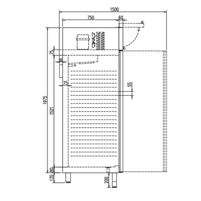 Nevera Cocinas 2 Puertas Inox 1404 L. 845 W. 14-CAGR-140-2