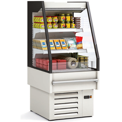 Vitrina expositora sin puertas.