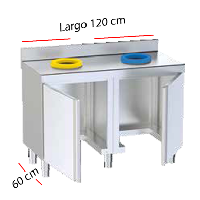 Mesa Mural de acero para reciclado fondo 60 02-F0072007+