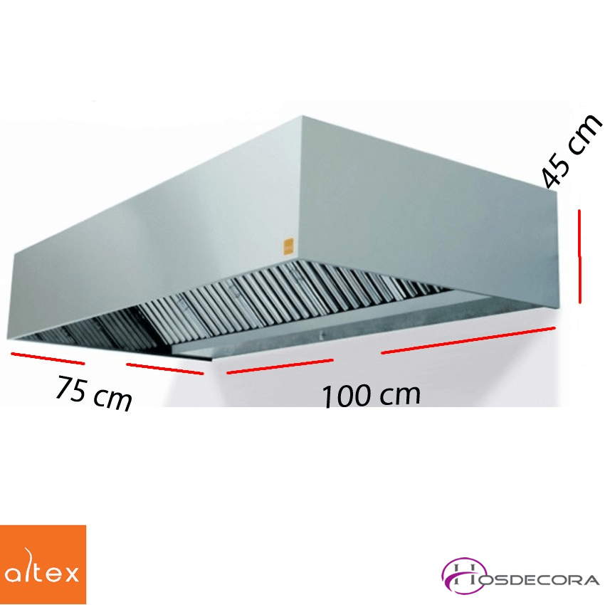 Campana inox ECO R de 100 x 75 cm.