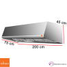 Campana inox ECO sin motor de 200 x 75 cm.