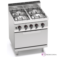 Cocina a Gas + Horno Fondo 70- 4 Fuegos 3.5 y 7 KW-G7F4+FG