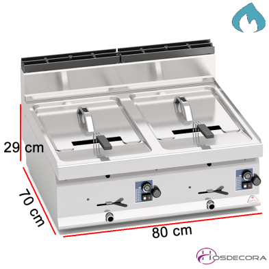 Freidora Doble a Gas 10+10 L - 2x 6.9 KW- GL10+10B