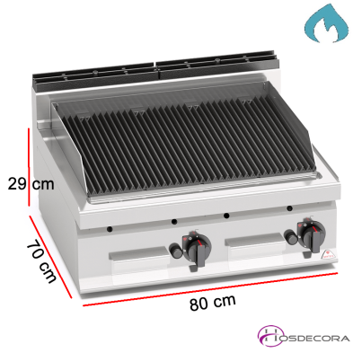 Barbacoa a Gas Lávica Fondo 70 - 13.8 KW- PLG80B/G