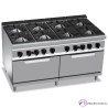 Cocina a Gas + 2 Hornos - 8 Fuegos 12, 7 y 3.5 KW