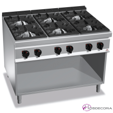 Cocina a Gas Fondo 90- 6 Fuegos 12, 7 y 3.5 KW
