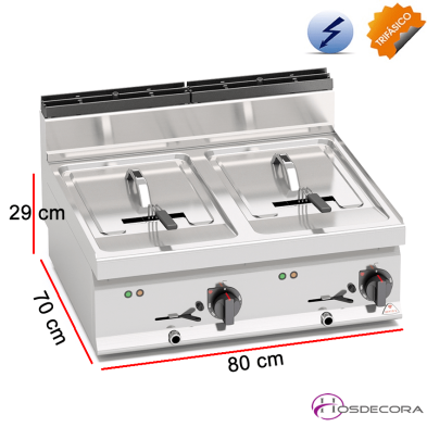 Freidora Doble eléctrica 10+10 L- 2 x 6 KW- E7F10-8B
