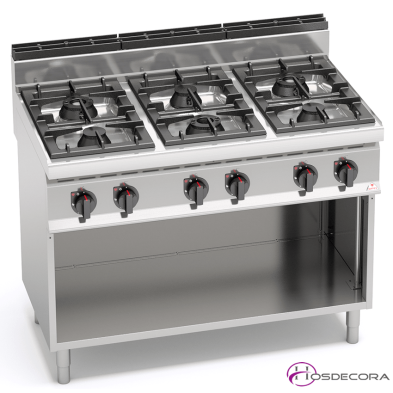 Cocina a Gas Fondo 70- 6 Fuegos 3.5 y 7 KW-G7F6M