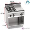 Cocina a Gas con Placa Fondo 70- 2 Fuegos 3.5 y 7 KW-G7T4P2FM