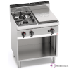 Cocina a Gas con Placa Fondo 70- 2 Fuegos 3.5 y 7 KW-G7T4P2FM