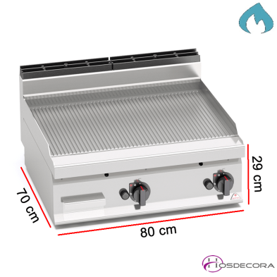 Fritop a Gas de asar Acero  10.8 KW- 7 mm.