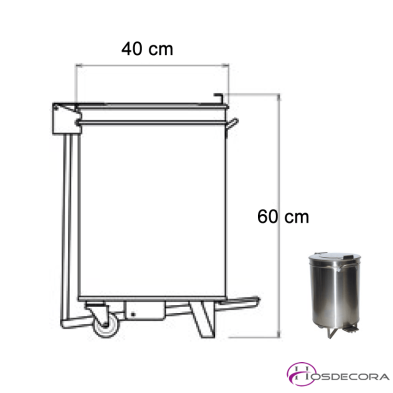 Contenedor desperdicios 60 litros con pedal 60x40 -486006